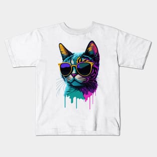 Cat with Sunglasses Kids T-Shirt